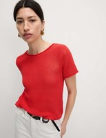 Marks & Spencer Womens Red Crew Short sleeved Women Top - M&S