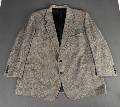 Vintage Talbot James Blazer 50PTR Big&Tall Grau Tweed Kariert Sport Mantel Hergestellt in den USA