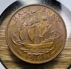 Photo of a 1966 Elizabeth II Half Penny from an eBay listing that sold on May 21, 2026