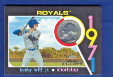 2020 Topps Heritage Minor League  Bobby Witt Jr 1971 Mint Relics Quarter 33/50