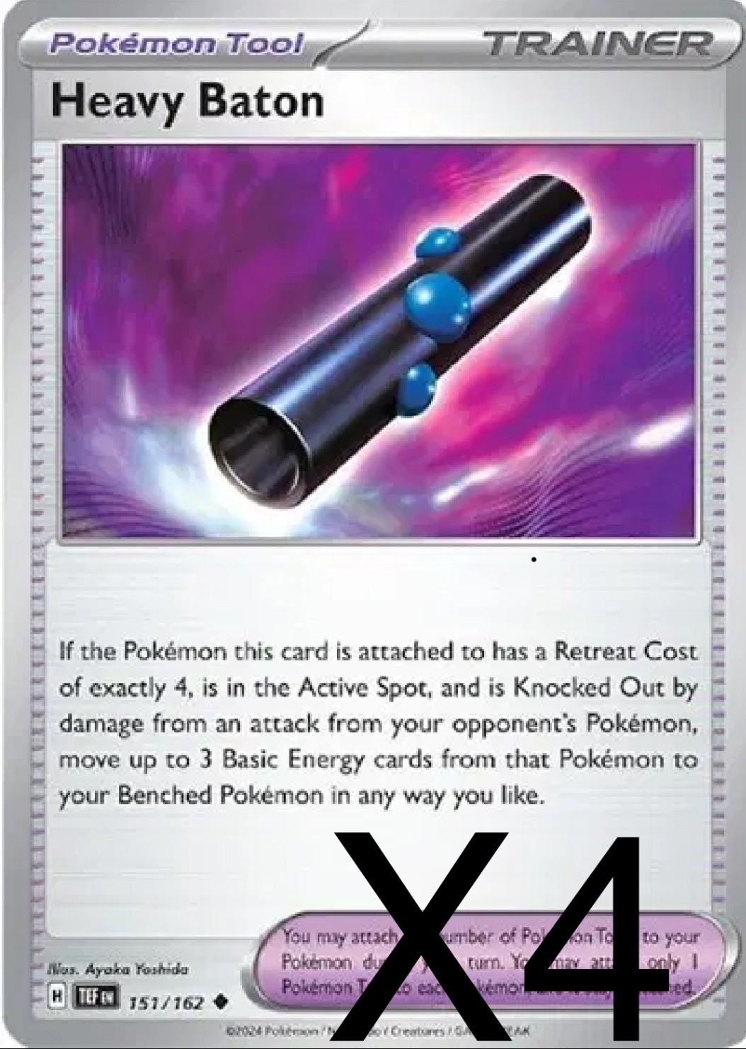 Pokemon Playset x4 Heavy Baton  SV05: Temporal Forces #151/162 NM