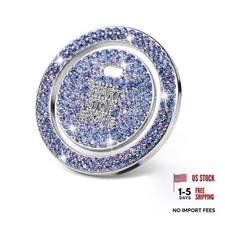 Bling Car Push to Start Button Cover, Crystal Rhinestone Engine Stop Blue