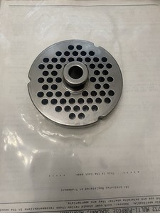 #32 Meat Grinder Plate, Hubbed, 15 mm Width, D2 Steel (1/4 Inch)