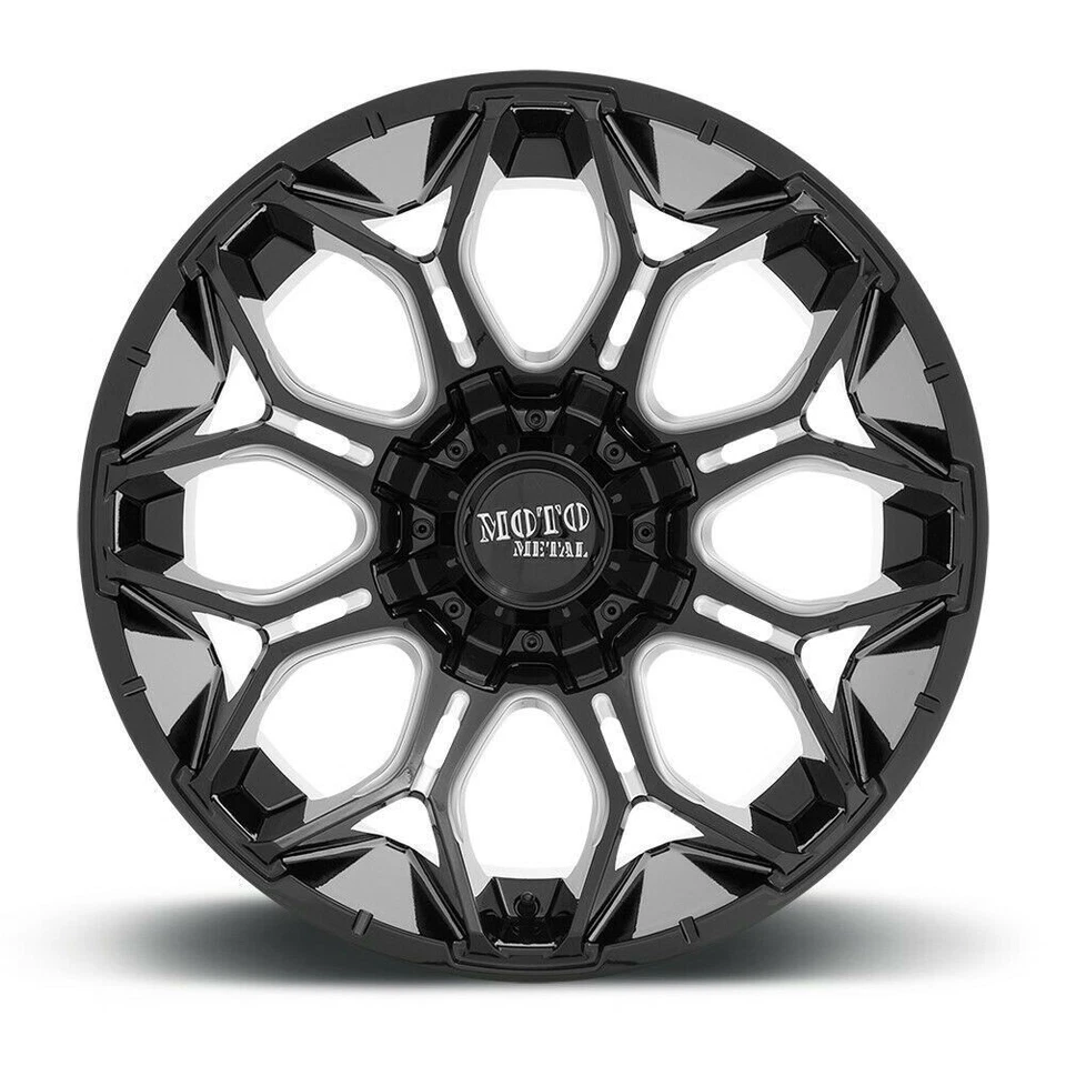 Moto Metal MO808 Sniper 20x9 5x5 5x5.5 Gloss Black Milled Wheel 20" 0mm Rim - Image 2 of 4
