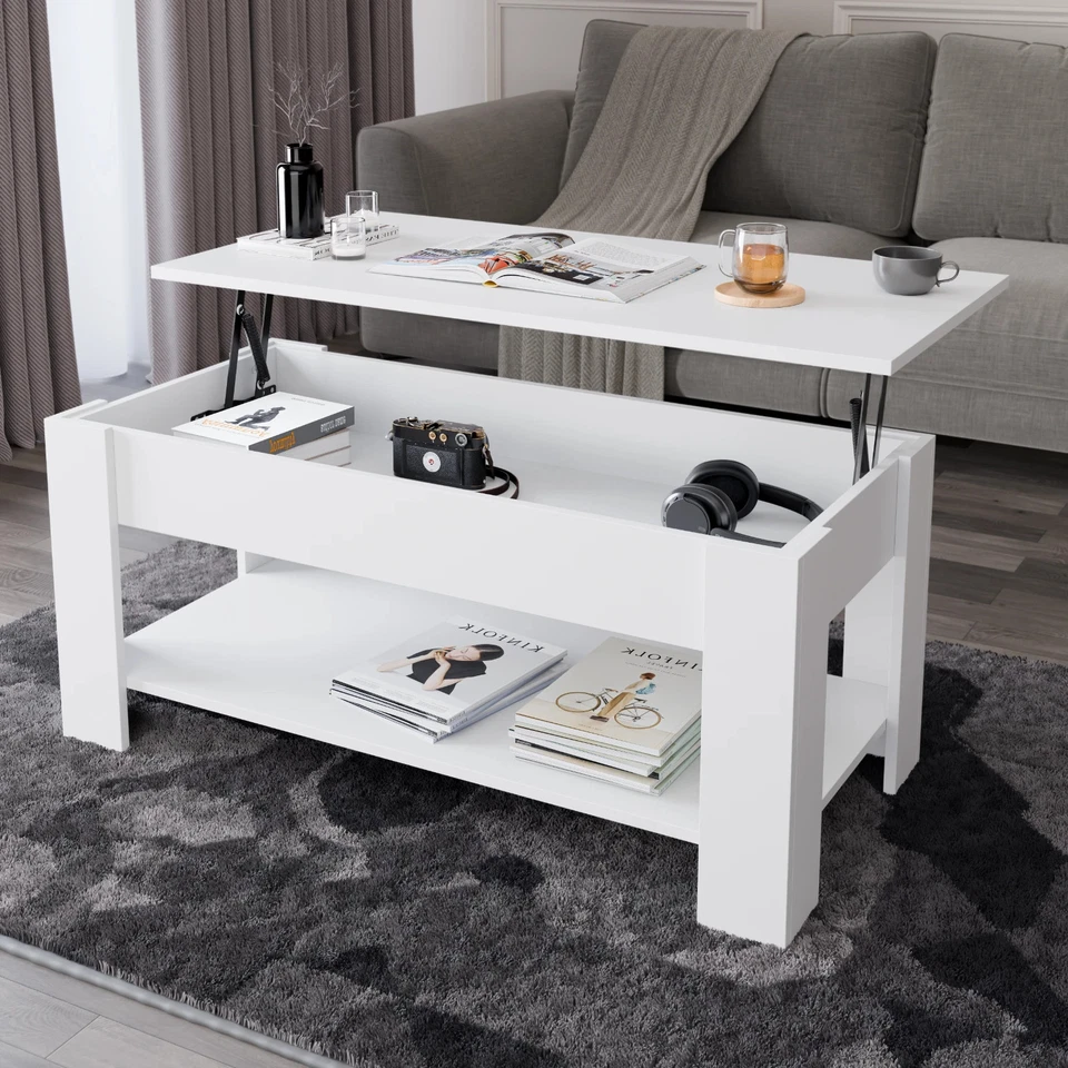 Wooden Coffee Table With Storage Lift Up Living Room Table Home Furniture