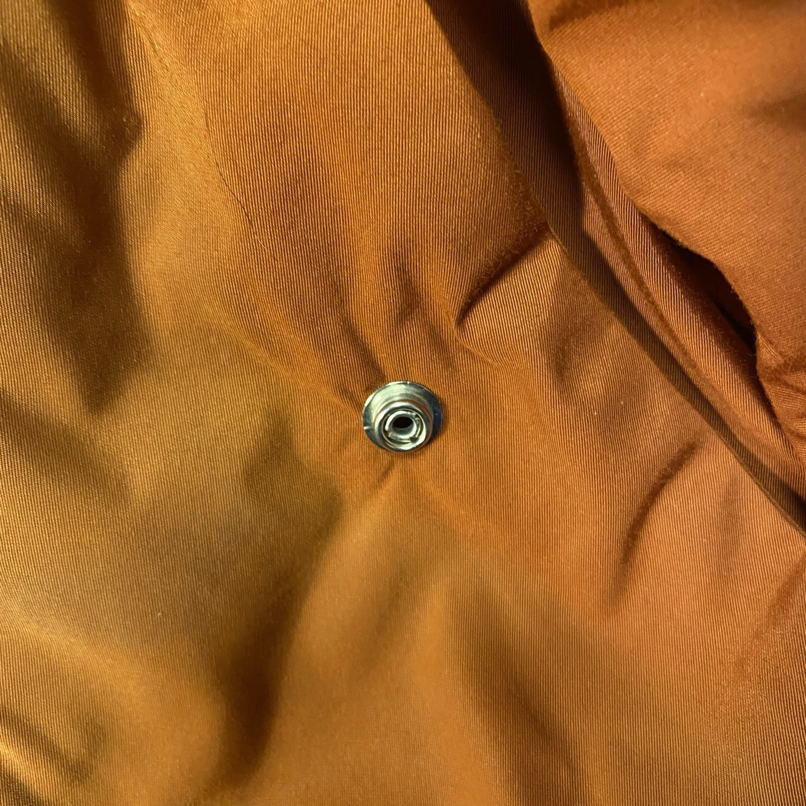 JCPenney Western Puffer Jacket Faux Fur Collar Rust Men size M Retro Bomber 70s image 8