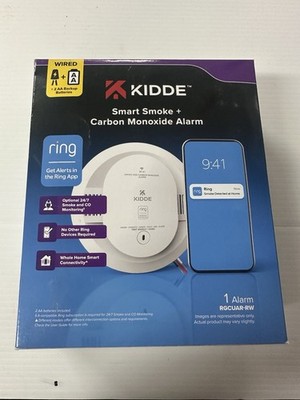 Kidde Ring Enabled Smart Smoke + Carbon Monoxide Alarm Detector Wired RGCUAR-RW
