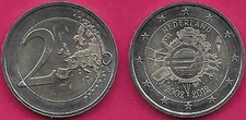 NETHERLANDS 2 EURO 2012 UNC 1 YEAR TYPE,10 YEARS OF EURO CASH,COMMEMORATIVE ISSU