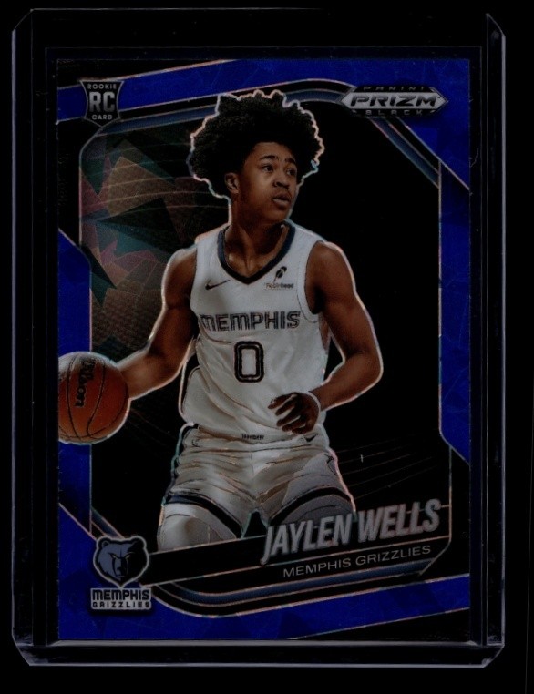 2024-25 Panini Prizm Black Basketball Jaylen Wells #34 RC Rookie Blue Ice /125