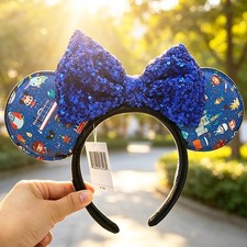 Disney Parks Chibi Park Icons Loungefly Minnie Mickey Mouse Ears Bow Headband