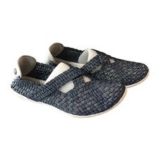 Bernie Mev Margo Woven Slip-on Comfort Flat Glitter Navy Blue Shimmer 38 US 7