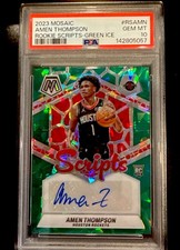 Amen Thompson RC 2023 Mosaic Rookie Scripts Green Ice Auto #RSAMN PSA 10 POP 4🔥