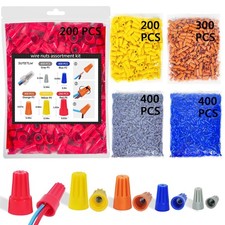 Wire Nuts Assortment Kit 1500 PCS Insulating Insert Twist Electrical Wire Con...