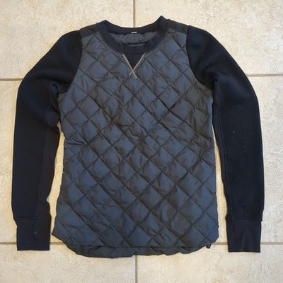 Lululemon Fluff Off Crew Women s Pullover Puffer Jacket Down Black Size 6