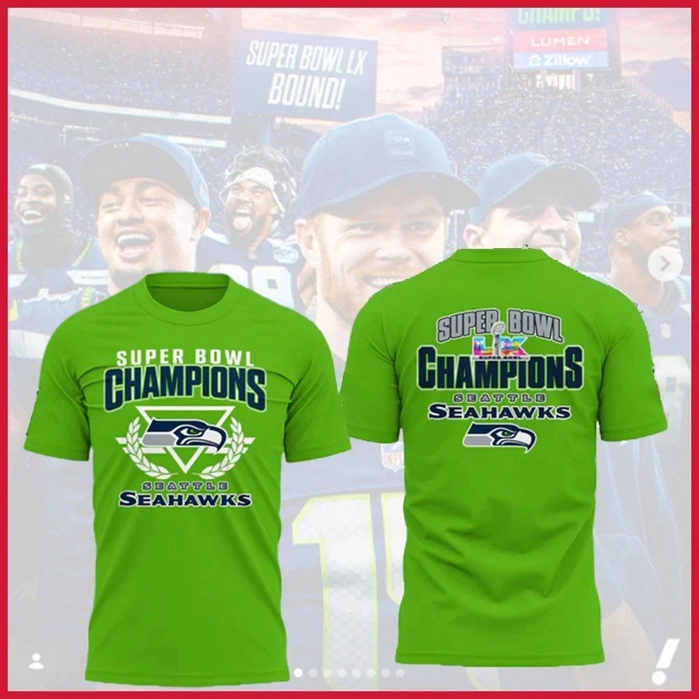 Seattle Seahawks Super Bowl LX Champions 2026 T-Shirt