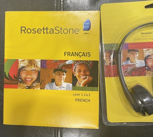 Rosetta Stone French / Francais Levels 1, 2 & 3 With Headset Microphone Sealed - Picture 3 of 10