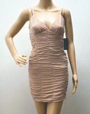 Wild Fable Women's Bodycon Dress Ruched Stretch V Neck Blush Metallic -Choose Sz