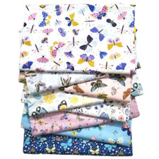 8X Butterfly Printing Cotton Fabric Patchwork Sewing Quilting DIY Material Cloth
