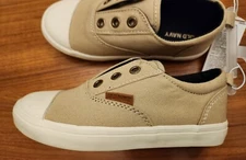 Old Navy Unisex Boys Girls TODDLER  7 / 9 Slip On Sneakers KHAKI Beige #31823