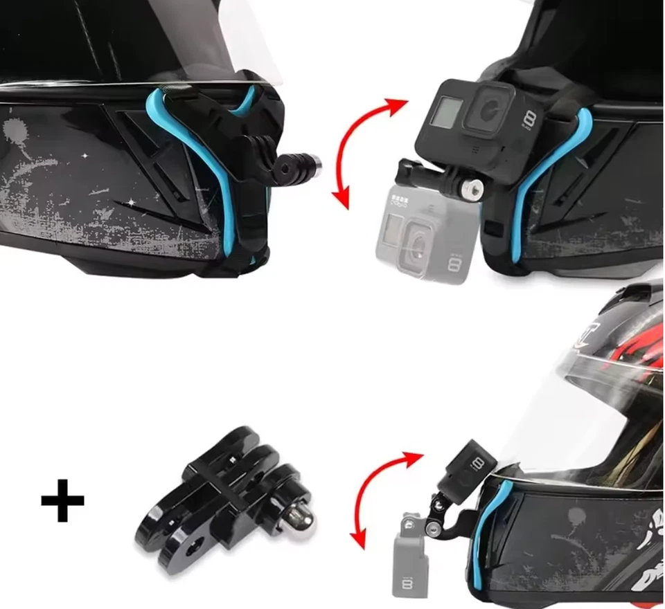 ✅ SUPPORTO MENTO ATTACCO GOPRO HERO ATTACCO CASCO MOTO BICI ACTION CAM✅ - Immagine 4 di 4