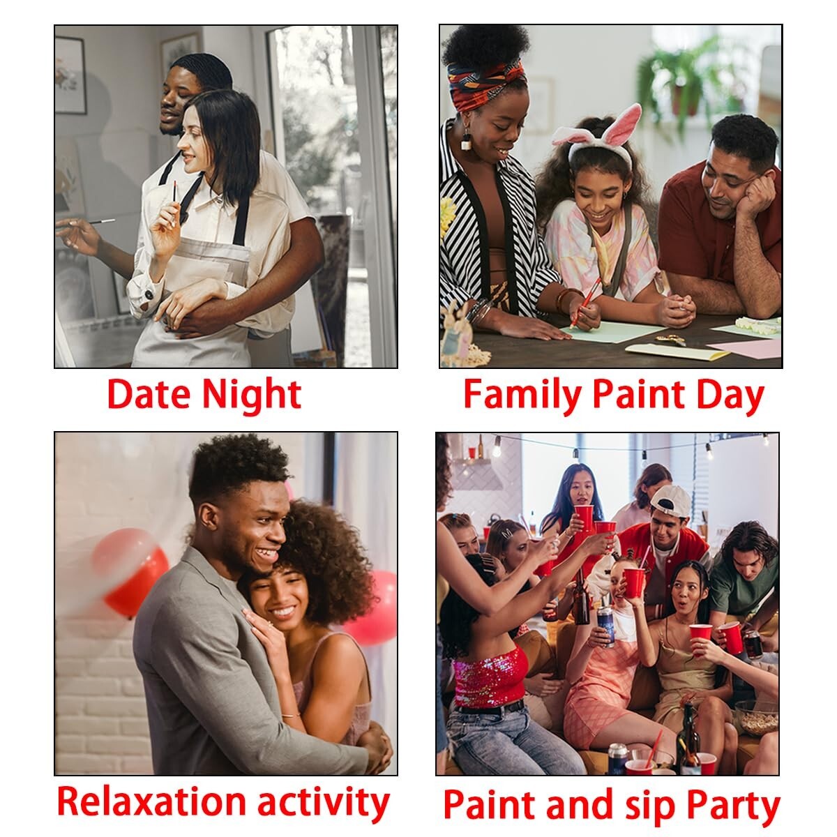 Couples Paint Party Kits Pre Drawn Canvas for Adults for Paint and Sip ...