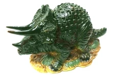 Vintage 1987 Small World Imports Dinosaur Plastic Bank 4" Triceratops 