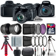 Canon PowerShot SX70 HS Camera  7 PC Filter Kit  Spider Tripod - 16GB Bundle