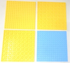 Lego 5x5 Base Plate lot Yellow & Light Blue 16x16 Dot Rigid Plate Part 91405