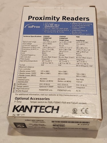 Kantech P225XSF IoProx Mullion Reader - Black - BNIB - Zdjęcie 2 z 5