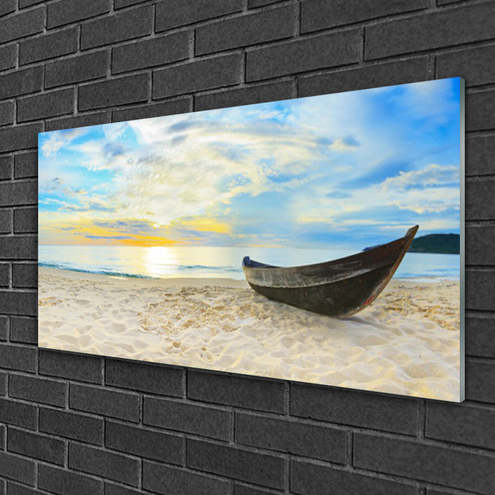 Tableau Plexiglas 100x50 Paysage Mer Déco Murale Plage Horizon Bleu
