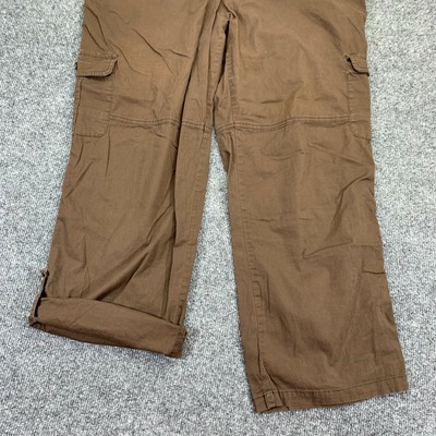Women 14 Capri Cargo Pants Brown 