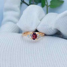 Natural Garnet ring - 925 Sterling silver ring - January ring - Handmade ring,