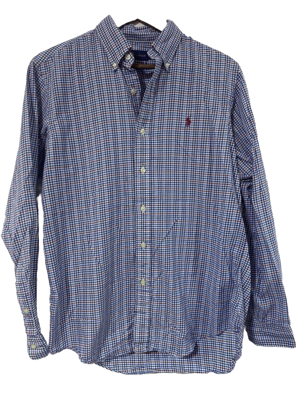 Polo RALPH LAUREN camicia uomo M quadri manica lunga bottoni pony preppy oldey