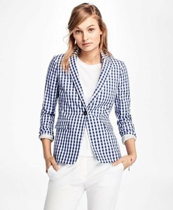Brooks Brothers Rojo De Lana Para Mujer elastizados moña un botón blazer  azul marino (4) NUEVO | eBay