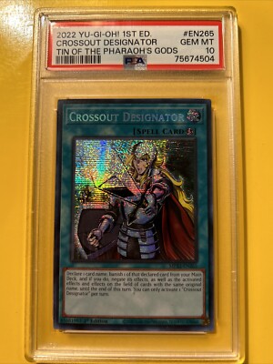 YuGiOh CROSSOUT DESIGNATOR #MP22-EN265 PSA 10 GEM 1st EDITION-2022 SECRET  RARE