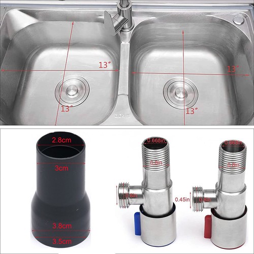 Free Standing Stainless-Steel Double Bowl Commercial Restaurant Kitchen Sink Set - Picture 15 of 23