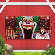 Creepy Circus Carnival Halloween Garage Door Cover Banner