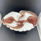 VTG Murano Glass Candy Dish Bowl White with Gold or Copper Flecks