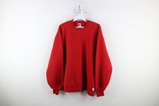 Vintage 90s Russell Athletic Mens Large Faded Blank Crewneck Sweatshirt Red USA