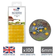 WWS Static Grass Tufts x 100 – Hay Field, 6mm – Model Railway Wargame Scenery