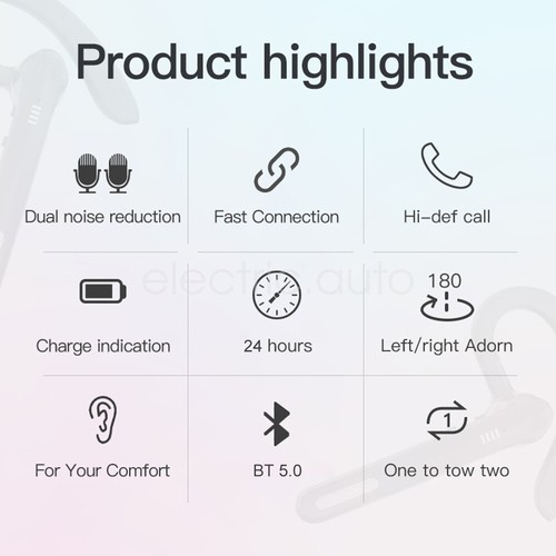 Wireless Bluetooth Earhook Rotatable Headset with Dual Microphone HIFI Sound - Picture 16 of 26