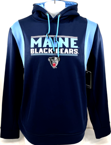 NEW Maine Black Bears Colosseum blue Hooded LS Hoodie Sweatshirt Men's L