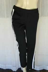 zara black pants with white stripe