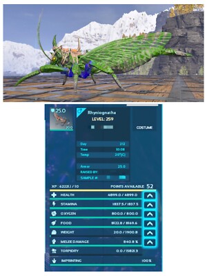 Arche Survival Ascended Level 259 Rhyniognatha - Imprinted, Unleveled (R12)
