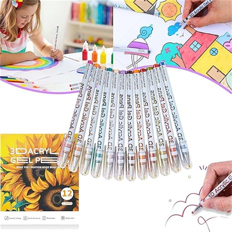 Rock Painting 3d Acrylic Gel Pens, 2025 New 3d Acrylic Pen 1.0, Acrylic ...