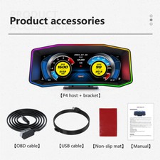 Car Head Up Display P4 Obd2 Gps Dual System Speedometer Turbo Rpm Alarm Temp