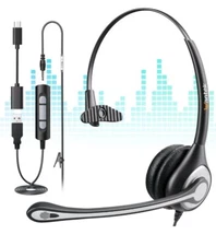 Wantek A600 Call Center Phone Headset USB - New - Fast Shipping 