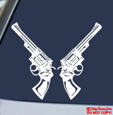 .44 MAGNUM REVOLVER GUNS -VINYL DECAL STICKER CAR REAR WINDOW BUMPER SIX-SHOOTER