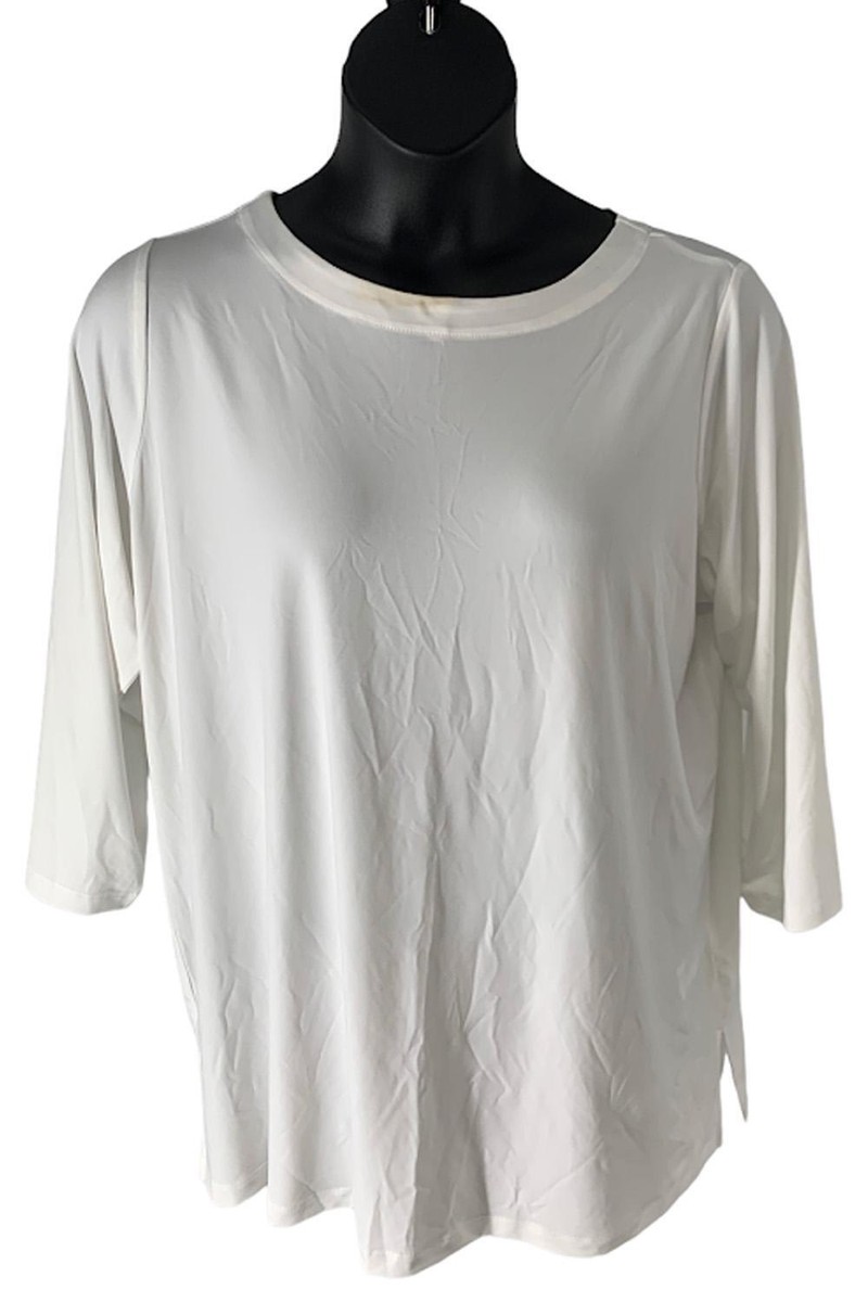 Susan Graver Modern Essentials Regular Liquid Knit Tunic White | eBay