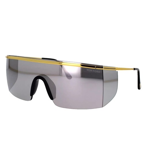 Gucci GG0646S 001 Sunglasses Rimless Square Gold Gray 